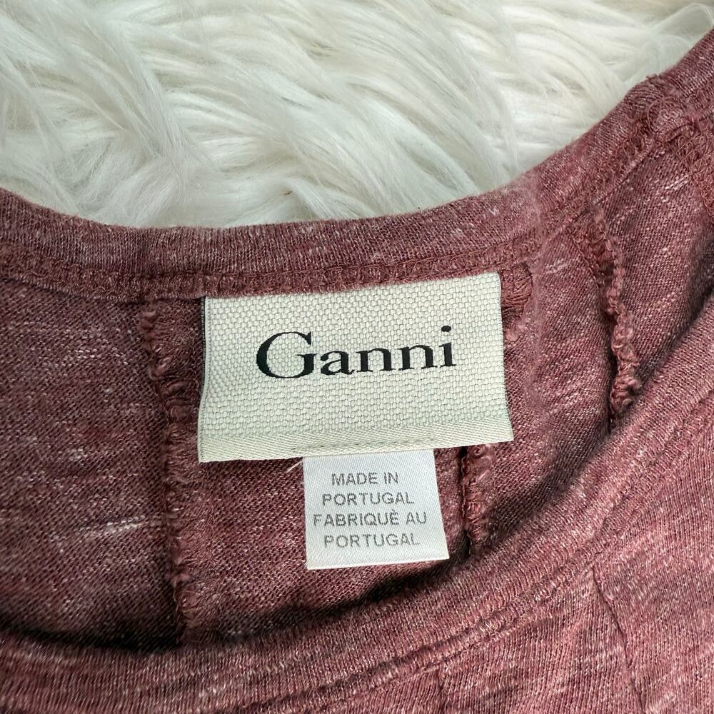 Ganni Anthropologie Women's Winter Jersey Knit Swing Dress Size M Red Purple - Picture 12 of 16